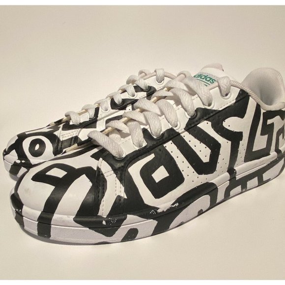 Adidas Advantage Base Casual Sneakers Custom Paint - Picture 1 of 9